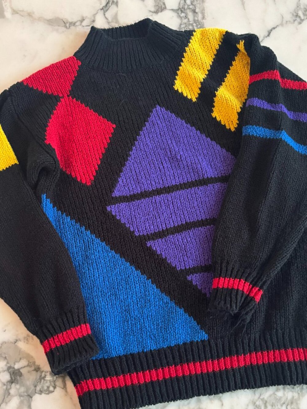 VINTAGE 80s Stich Works Acrylic Sweater - S
